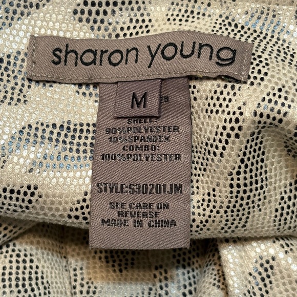 Sharon Young Ivory & Gray Animal Print belted jacket w/ front pockets size M - Picture 5 of 12